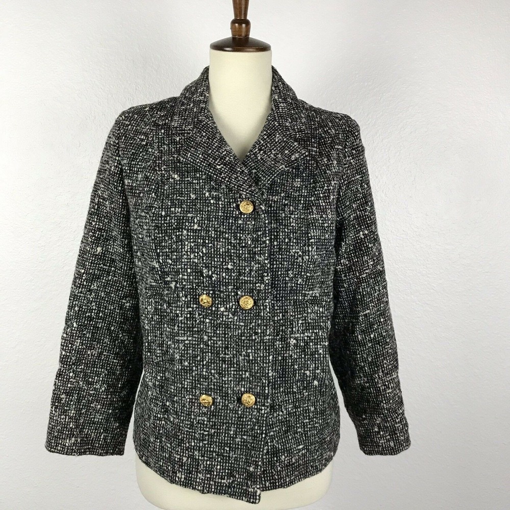 Pendleton Jacket Women 16 Blazer Tweed Wool‎ Double Breast Quiet Luxury Academia